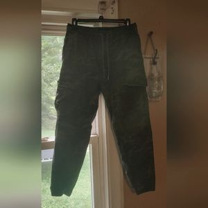 American Eagle camo canvas joggers